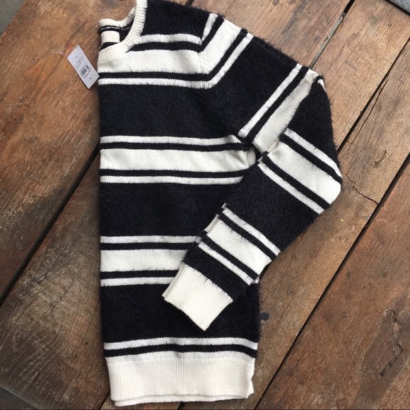 LOFT Sweaters - Monochrome Striped Sweater